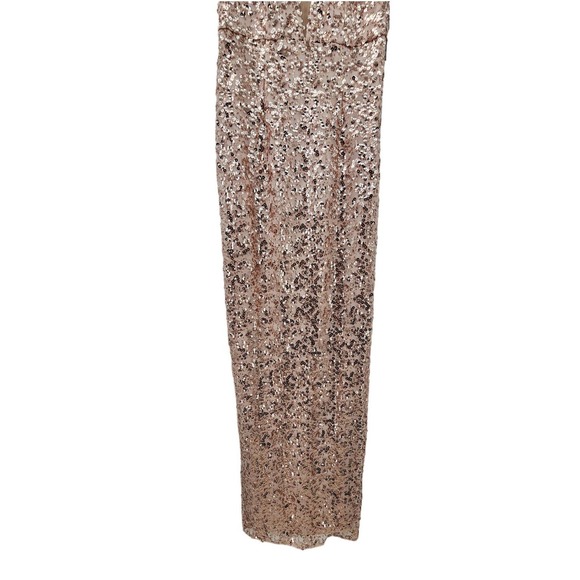 NWT Adrianna Papell Women's Rose Gold Sequin Column Evening Gown Size 2 - Picture 4 of 12